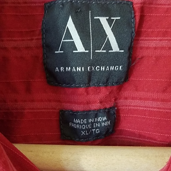 Armani Exchange A/X Red Button Down Dress Shirt XL - Picture 4 of 6